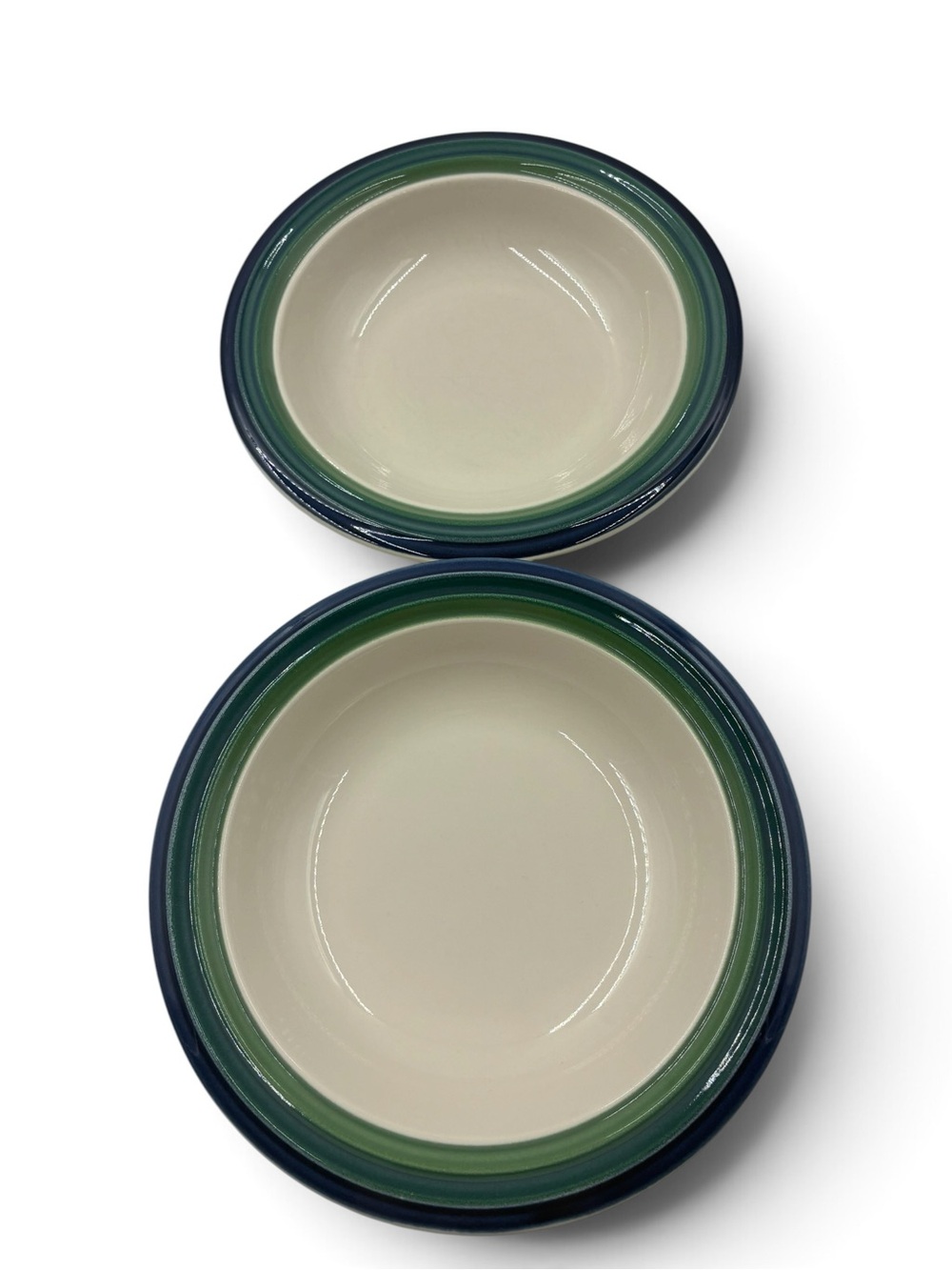 Lot of 2 Vintage Pfaltzgraff Ocean Breeze Rim Soup Bowls 8.25” Made in USA 1990s